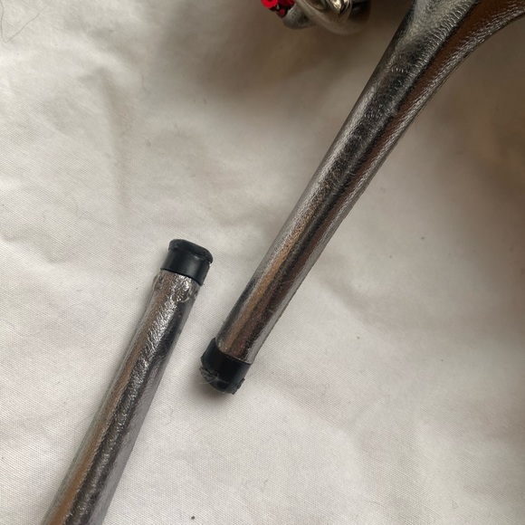 Authentic Dolce and Gabanna Red Silver Sequin Heels - Picture 6 of 6